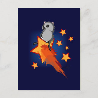 Carte Postale Wombat chevauchant une étoile filante