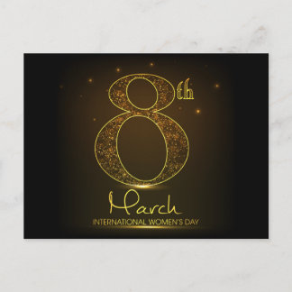 Carte Postale Women's day in  black and gold