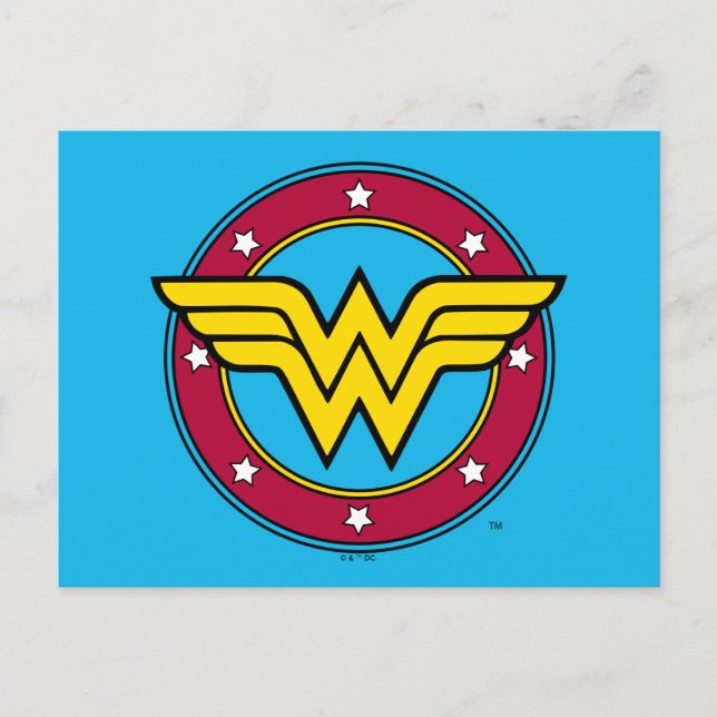 Carte Postale Wonder Woman | Circle & Stars Logo (Devant)