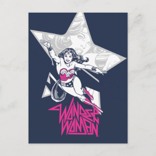 Carte Postale Wonder Woman Glam Rock Flying Character Graphic