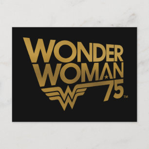 Carte Postale Wonder Woman Logo Or du 75e anniversaire