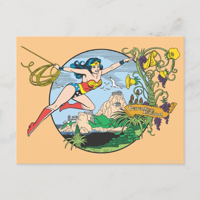 Carte Postale Wonder Woman Paradise Island (Devant)