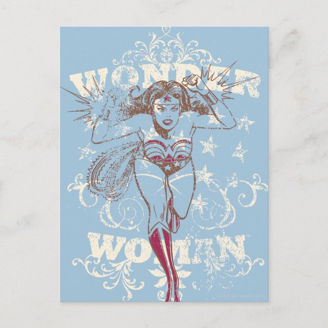 Carte Postale Wonder Woman Pow (Devant)