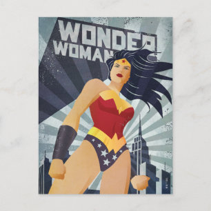 Carte Postale Wonder Woman Retro City Sunburst