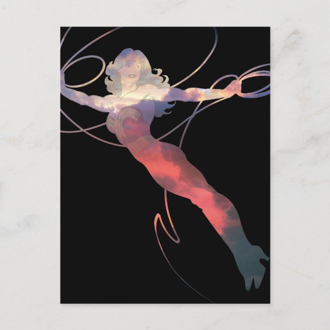 Carte Postale Wonder Woman Sunset Sky Silhouette (Devant)