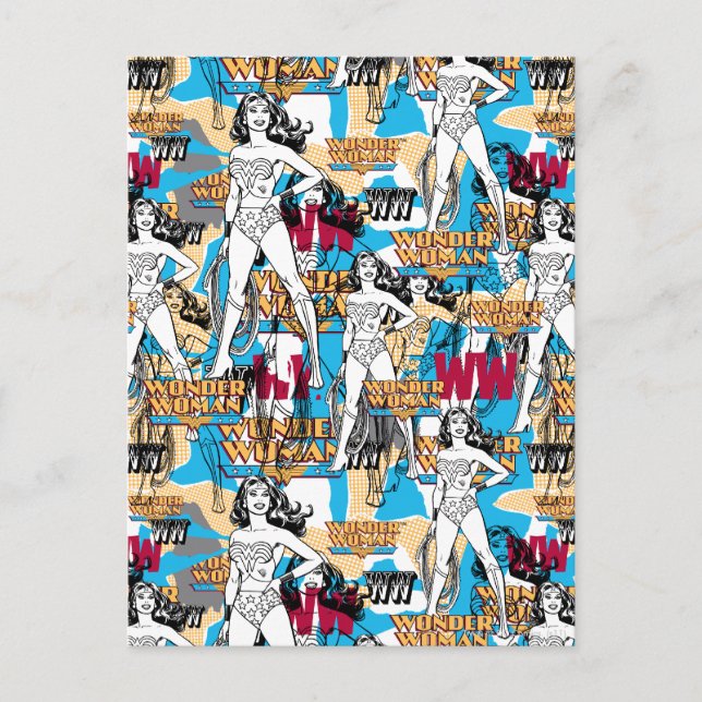 Carte Postale Wonder Woman Toss Motif (Devant)