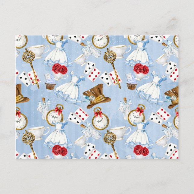 Carte Postale Wonderland Alice Motif (Devant)