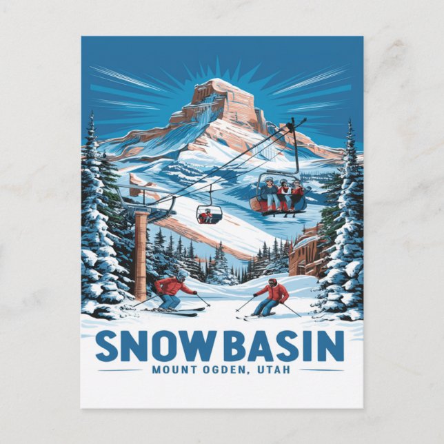 Carte Postale Wonderland d'hiver au bassin des neiges (Devant)