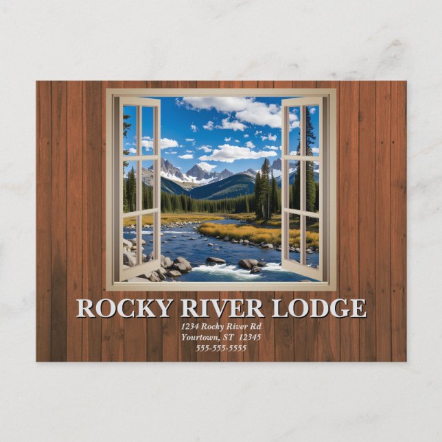 Carte Postale Wood Paneling Open Window Scenery Vacation Rental  (Devant)