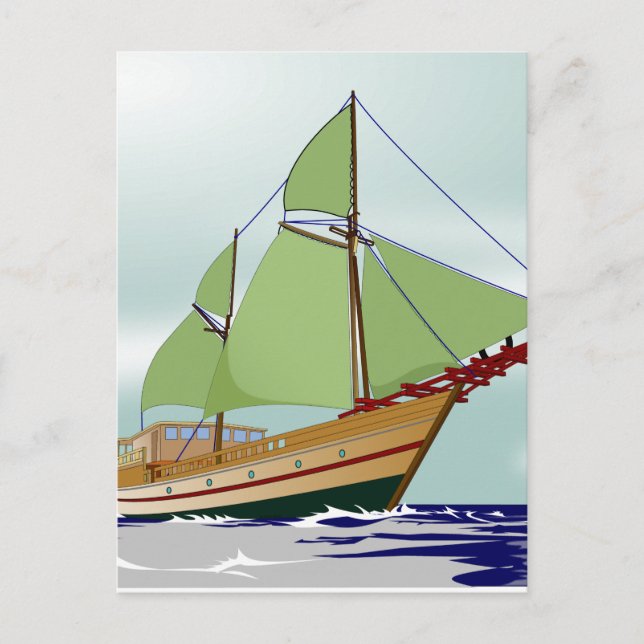 Carte Postale Wooden Sailboat (Devant)