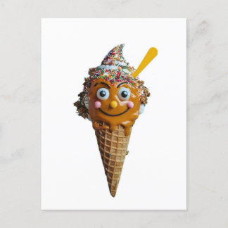 Carte Postale Wooden wall painting with ice cream design.