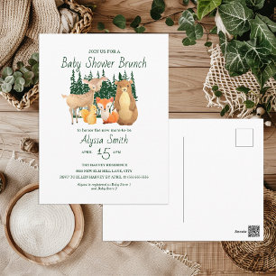 Carte Postale Woodland Forest Friends Baby shower Brunch