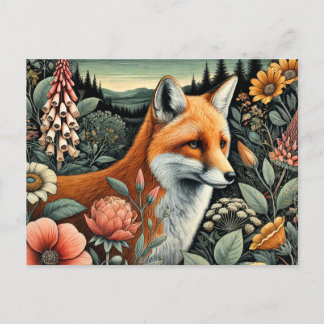 Carte postale Woodland Fox | L'art animal de la fo