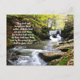 Carte Postale Woodland Stream avec message biblique réconfortant