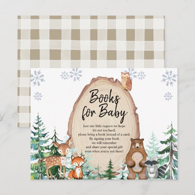 Carte Postale Woodland Winter Animal Forest Livres pour Baby Pos (Devant / Derrière)