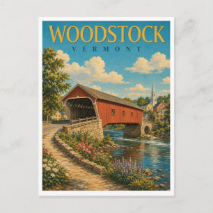 Carte Postale Woodstock Vermont Middle Bridge GeoSaga