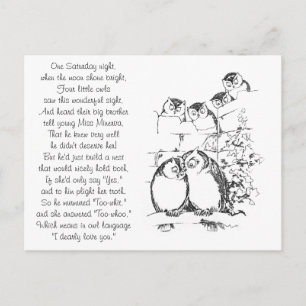 Carte Postale Wooing Owl a une audience