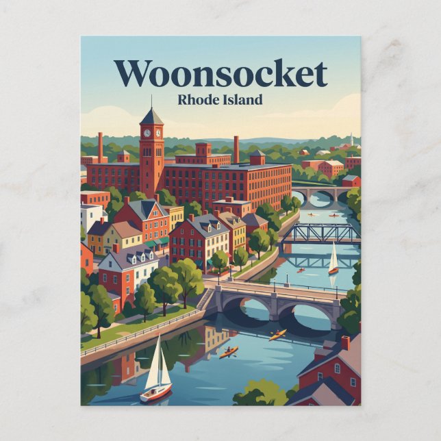 Carte Postale Woonsocket, Rhode Island (Devant)