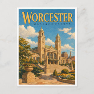 Carte Postale Worcester Massachusetts Union Station GeoSaga