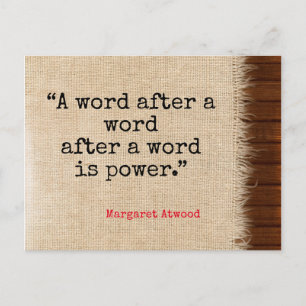 Carte Postale Word est Power Atwood Quote Postcard