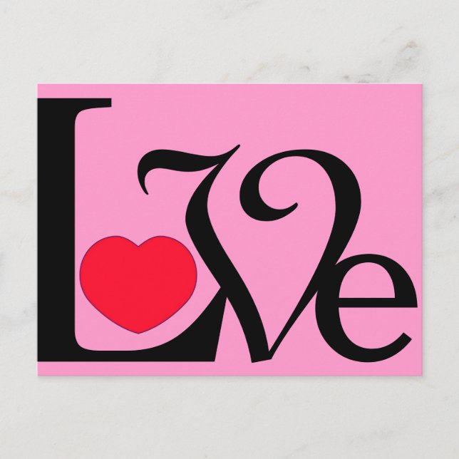 Carte Postale Word Love Heart (Devant)