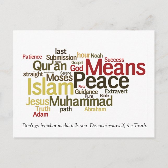 carte postale wordle islam dawah (Devant)
