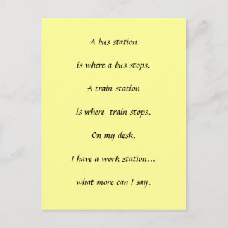 Carte Postale Work Stops