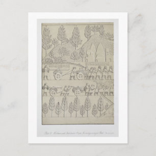 Carte Postale Workmen with implements and ropes for moving a Win