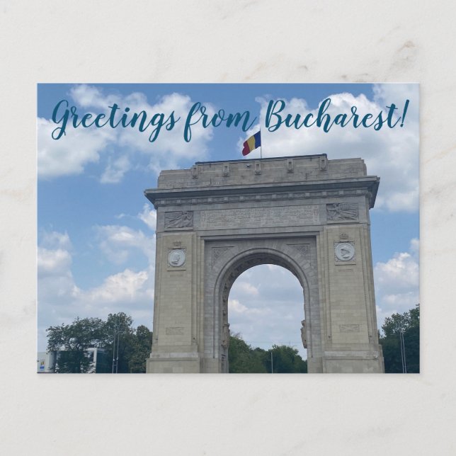 Carte Postale World2Celebrate : Salutations de Bucarest! (Devant)