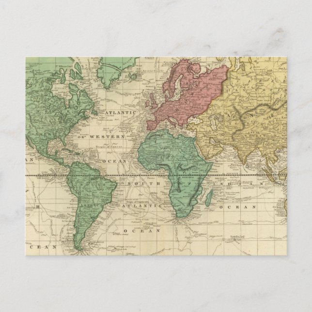 Carte Postale World on Mercators Projection (Devant)