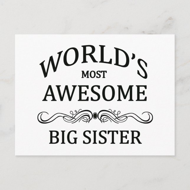 Carte Postale World's Most Awesome Big Sister (Devant)
