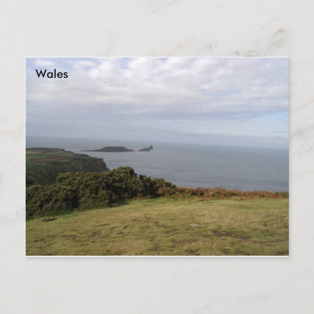 Carte Postale Worms Head, The Gower, South Wales. (Devant)