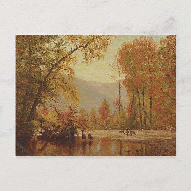 Carte Postale Worthington Whittredge - Automne sur le Delaware (Devant)
