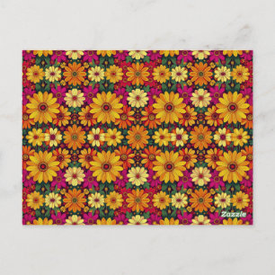 Carte Postale Wow ! Motif floral coloré et lumineux.