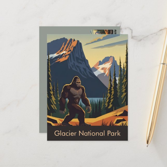 Carte postale WPA du Parc national de Glacier (Devant/Arrière en situation)