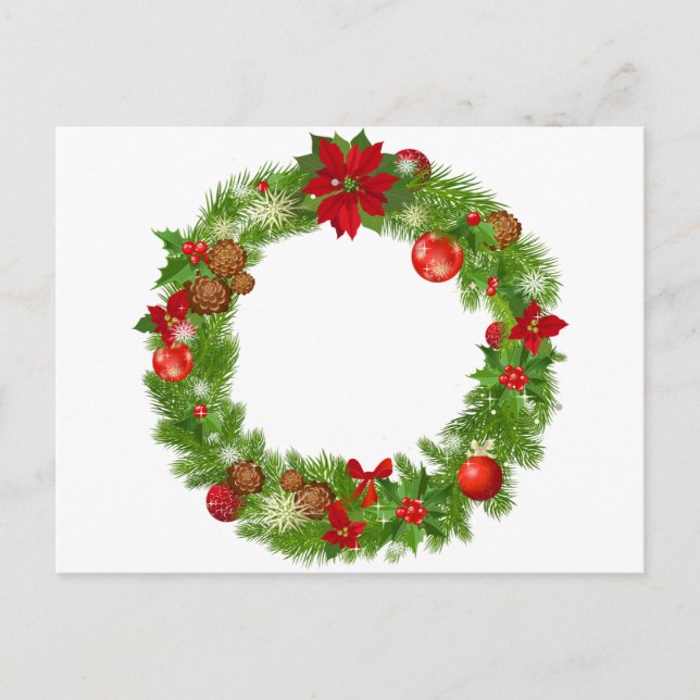 Carte postale Wreath de Noël (Devant)