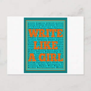 Carte Postale Write Like a Girl Teal