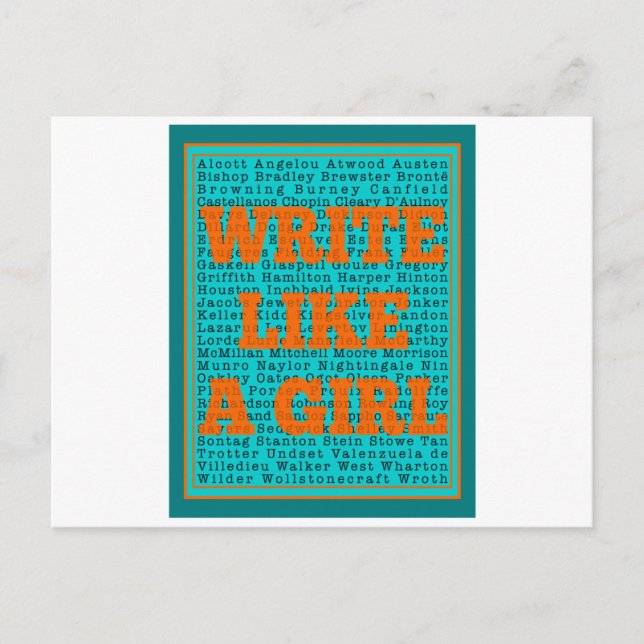 Carte Postale Write Like a Girl Teal (Devant)