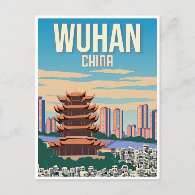 Carte Postale Wuhan china Vintage voyage tourisme rétro (Devant)