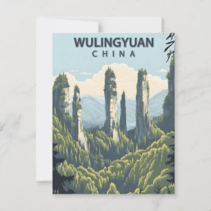 Carte Postale Wulingyuan Chine Voyage Rétro