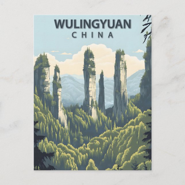 Carte Postale Wulingyuan Chine Voyage Rétro (Devant)