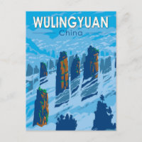 Wulingyuan zone Pittoresque Chine Voyage Art Vinta