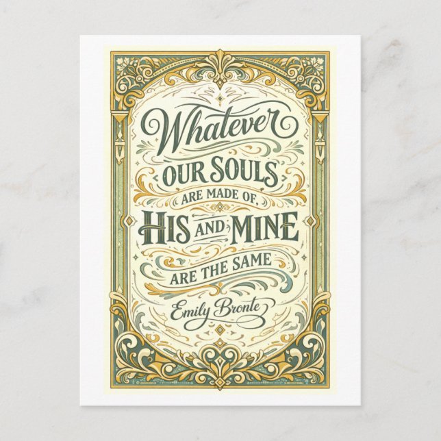 Carte Postale Wuthering Heights Bronte Quote (Devant)