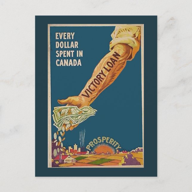 Carte Postale WW1 Bras canadien de prospérité (Devant)