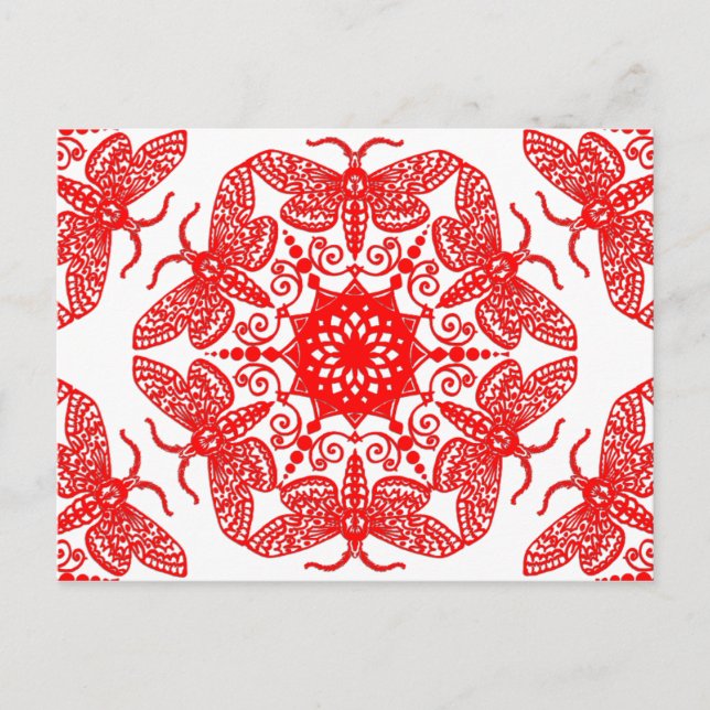 Carte Postale Wycinanka Moth Motif (Devant)