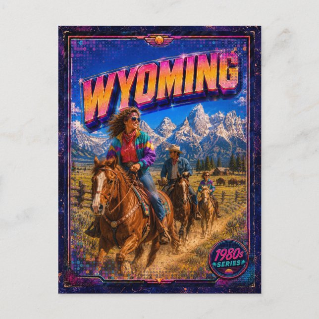 Carte postale Wyoming années 80 Rétro (Devant)