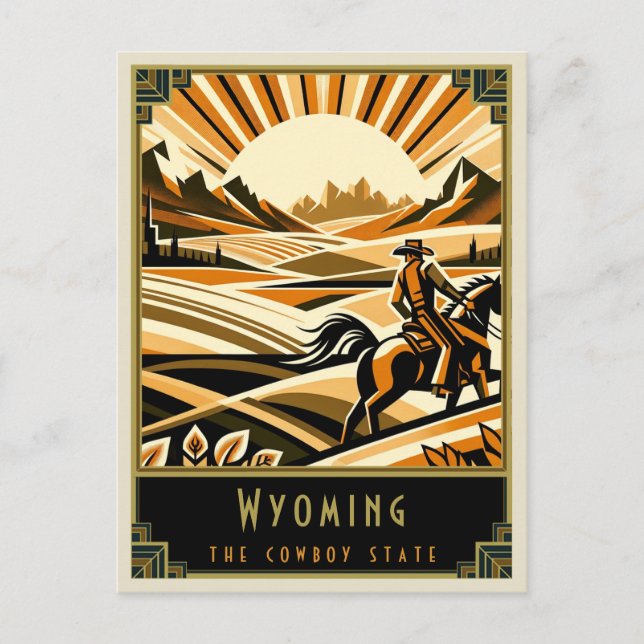 Carte Postale Wyoming | Art déco (Devant)