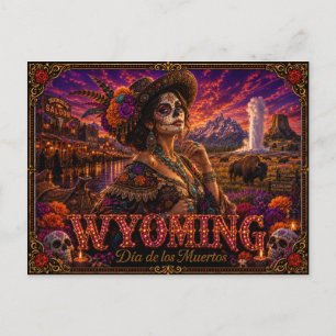 Carte Postale Wyoming Día de los Muertos Rétro
