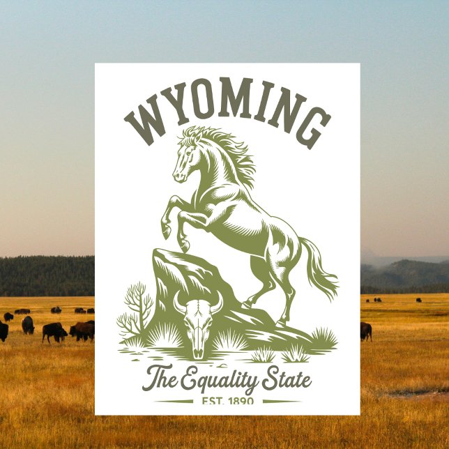 Carte Postale Wyoming Equality State Cheval de Bronco (Wyoming Equality State Bucking Horse Postcard
)