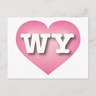 Carte Postale Wyoming Rose Fade Heart - J'aime WY